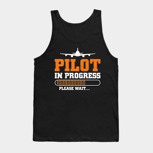 Pilot In Progress Future Pilot Funny Aviation Lover Tank Top by Visual Vibes